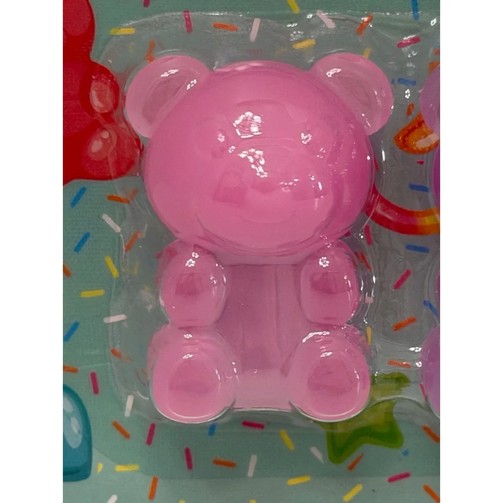 Gummy Bear Pencil Sharpener 2pc Set Pink Purple Translucent Desk Accessories